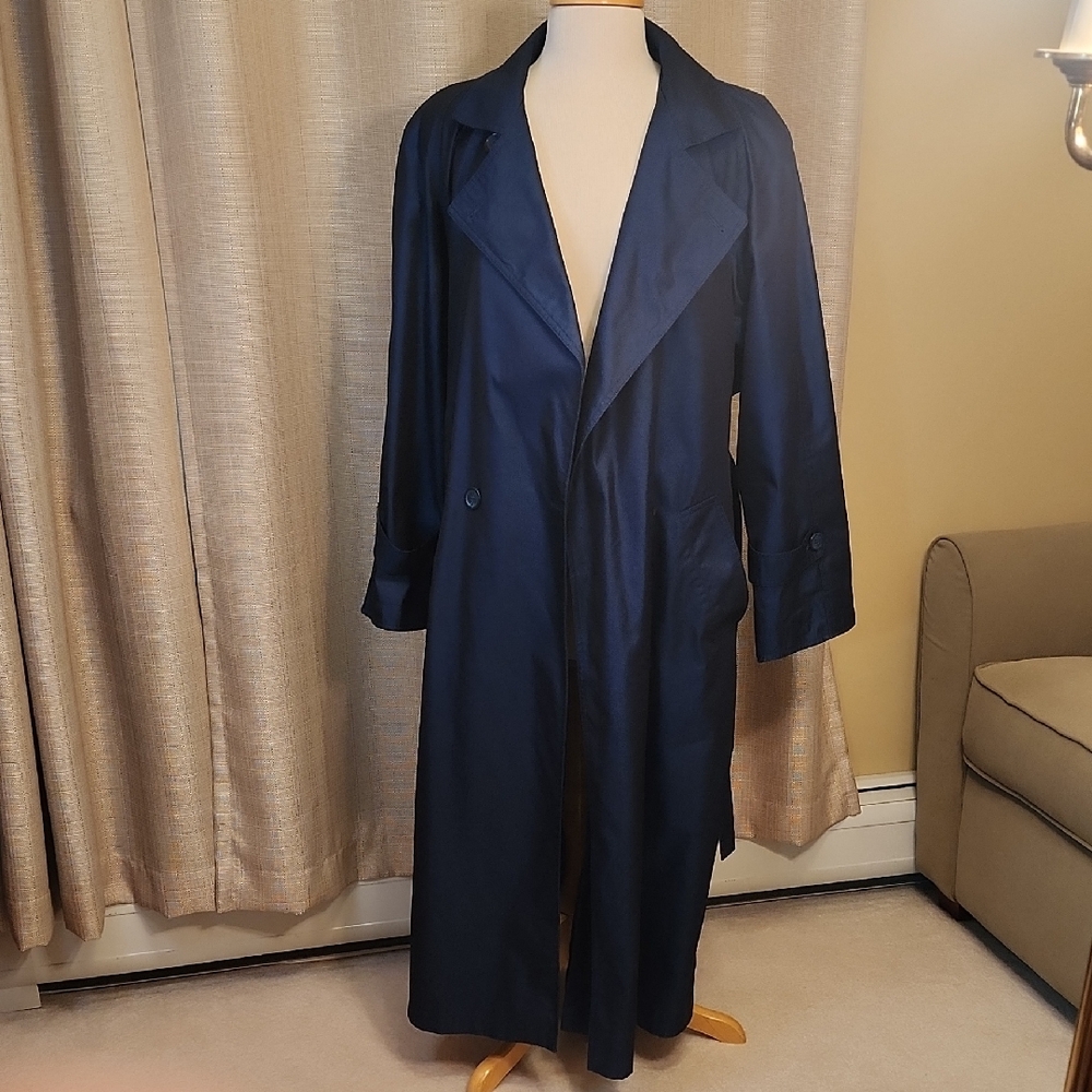 Elegant Navy Blue Trench Coat
